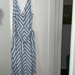 White blue striped Kate Spade summer dress